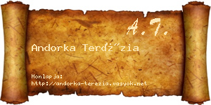 Andorka Terézia névjegykártya